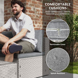 Poly Rattan 7 Pieces Modular Garden Sofa Set - Velmora