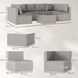Poly Rattan 7 Pieces Modular Garden Sofa Set - Velmora