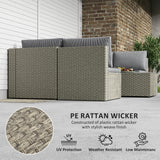 Poly Rattan 7 Pieces Modular Garden Sofa Set - Velmora