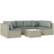 Poly Rattan 7 Pieces Modular Garden Sofa Set - Velmora