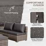 Poly Rattan 8 Pieces Garden Sofa Set With Contrast Cushions - Velmora