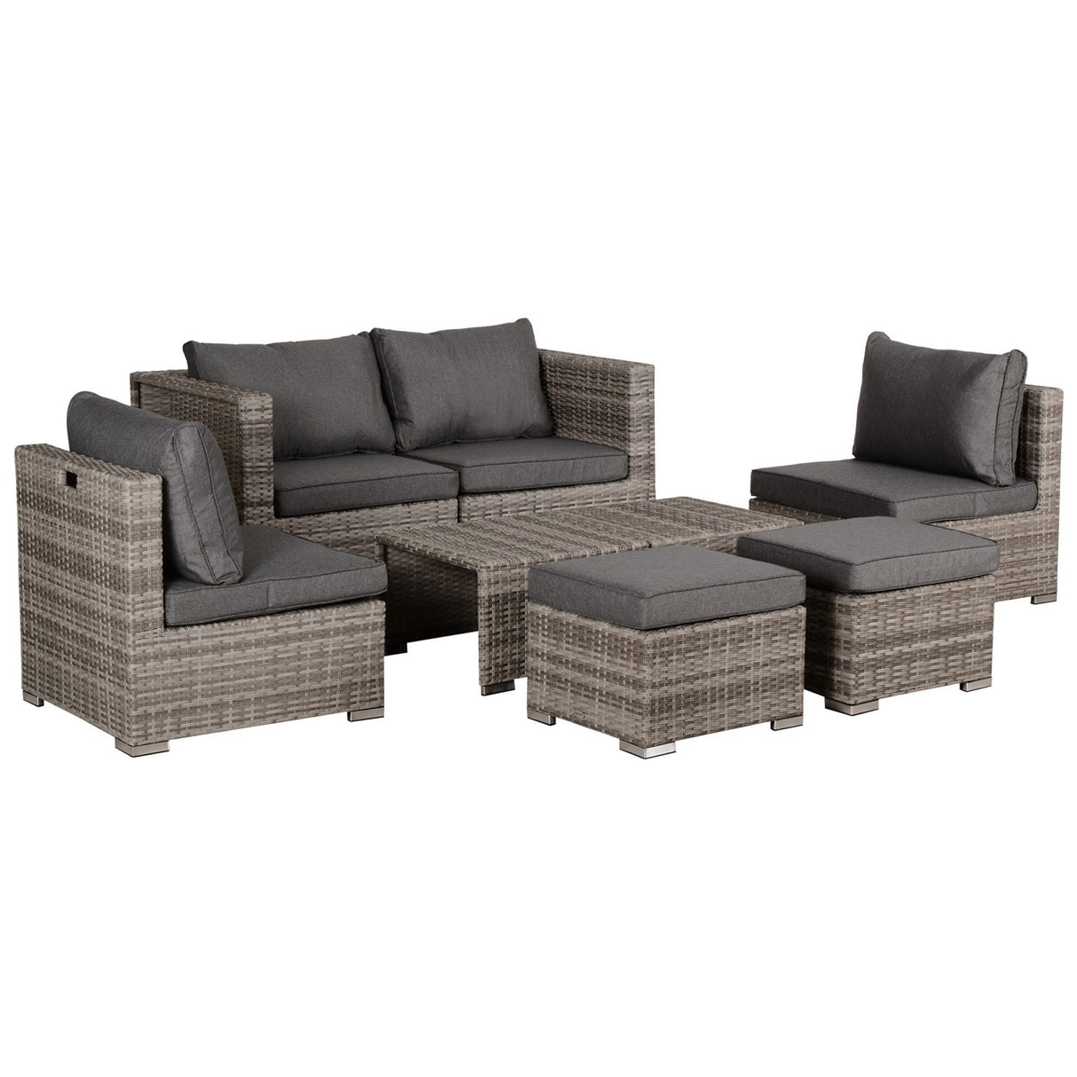 Poly Rattan 8 Pieces Garden Sofa Set With Contrast Cushions - Velmora