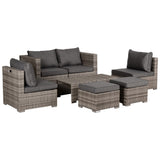 Poly Rattan 8 Pieces Garden Sofa Set With Contrast Cushions - Velmora