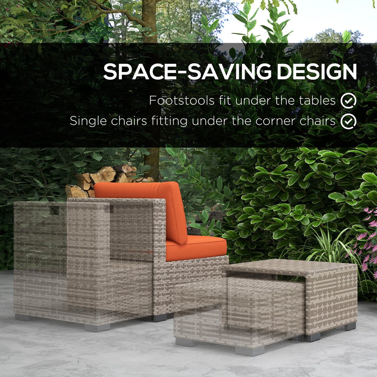 Poly Rattan 8 Pieces Garden Sofa Set With Contrast Cushions - Velmora