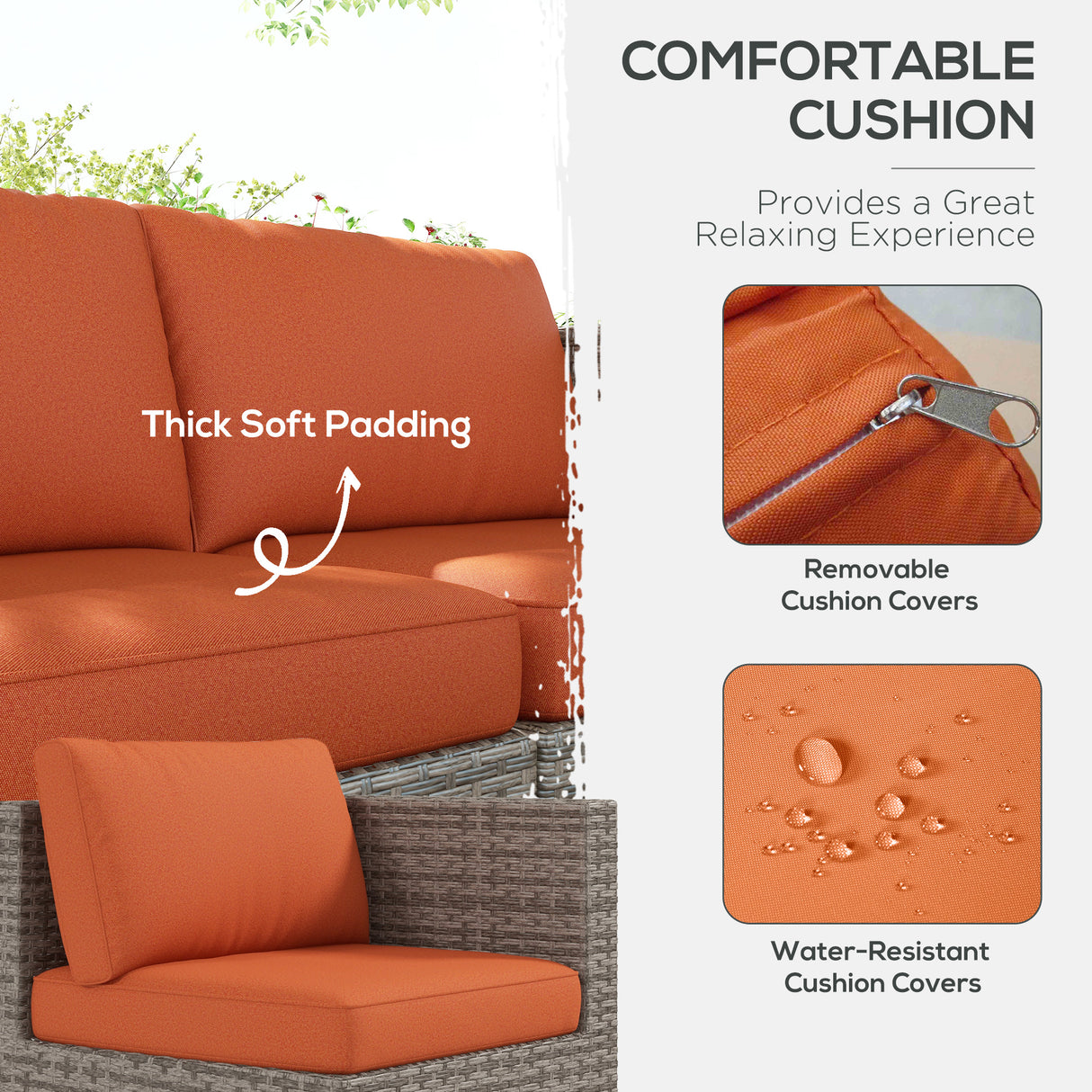 Poly Rattan 8 Pieces Garden Sofa Set With Contrast Cushions - Velmora