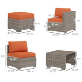 Poly Rattan 8 Pieces Garden Sofa Set With Contrast Cushions - Velmora
