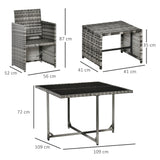 Poly Rattan 9 Piece Garden Dining Set With Armchairs And Glass Top Table - Velmora