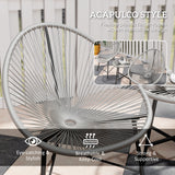 Poly Rattan Bistro Set With Acapulco Chairs and Round Glass Top Table - Velmora