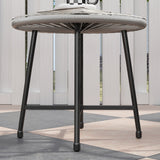 Poly Rattan Bistro Set With Acapulco Chairs and Round Glass Top Table - Velmora