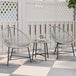 Poly Rattan Bistro Set With Acapulco Chairs and Round Glass Top Table - Velmora
