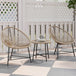 Poly Rattan Bistro Set With Acapulco Chairs and Round Glass Top Table - Velmora