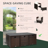 Poly Rattan Cube 10 Seater Garden Dining Set With Glass Top Table - Velmora