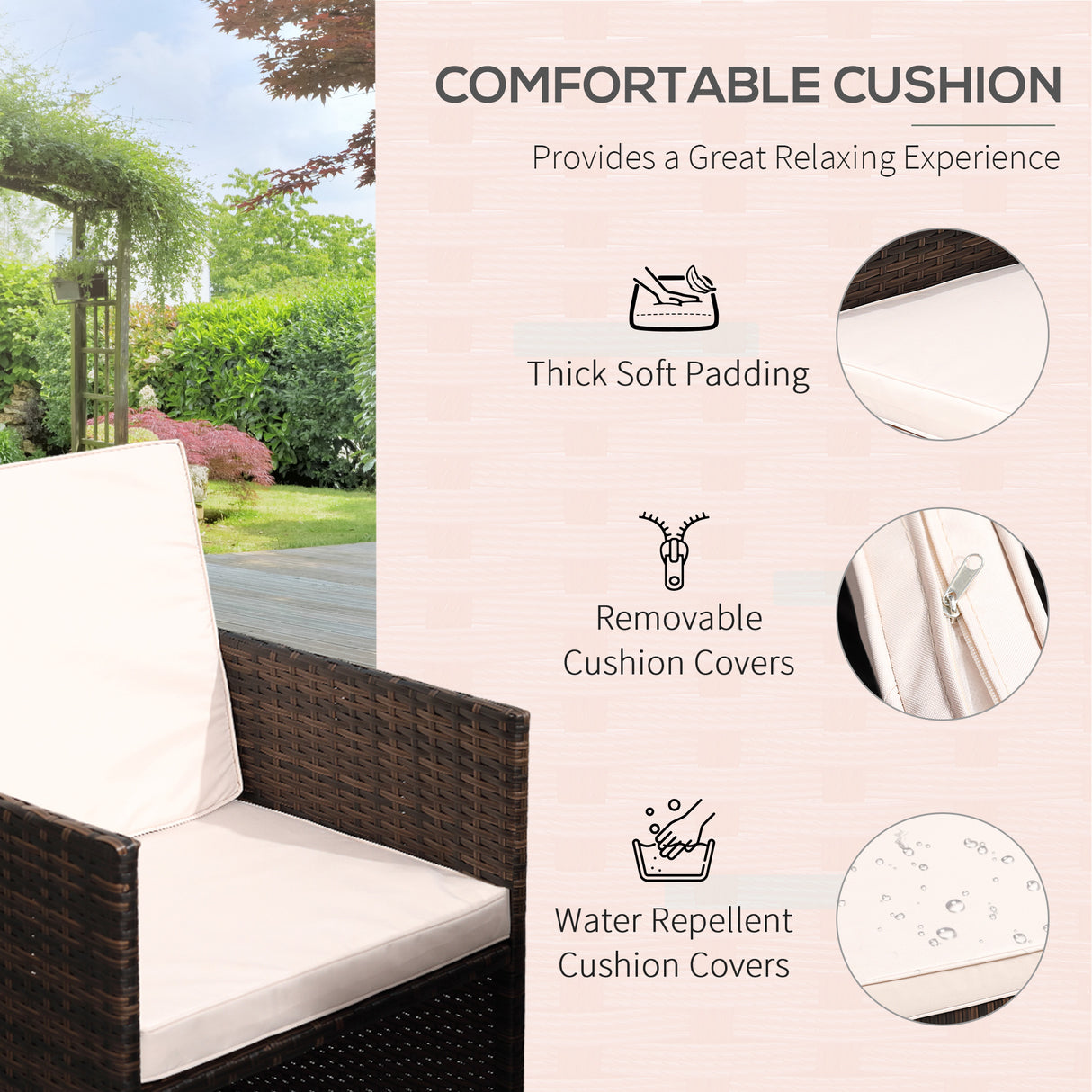 Poly Rattan Cube 10 Seater Garden Dining Set With Glass Top Table - Velmora