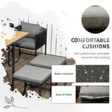 Poly Rattan Cube 10 Seater Garden Dining Set With Rectangular Table - Velmora
