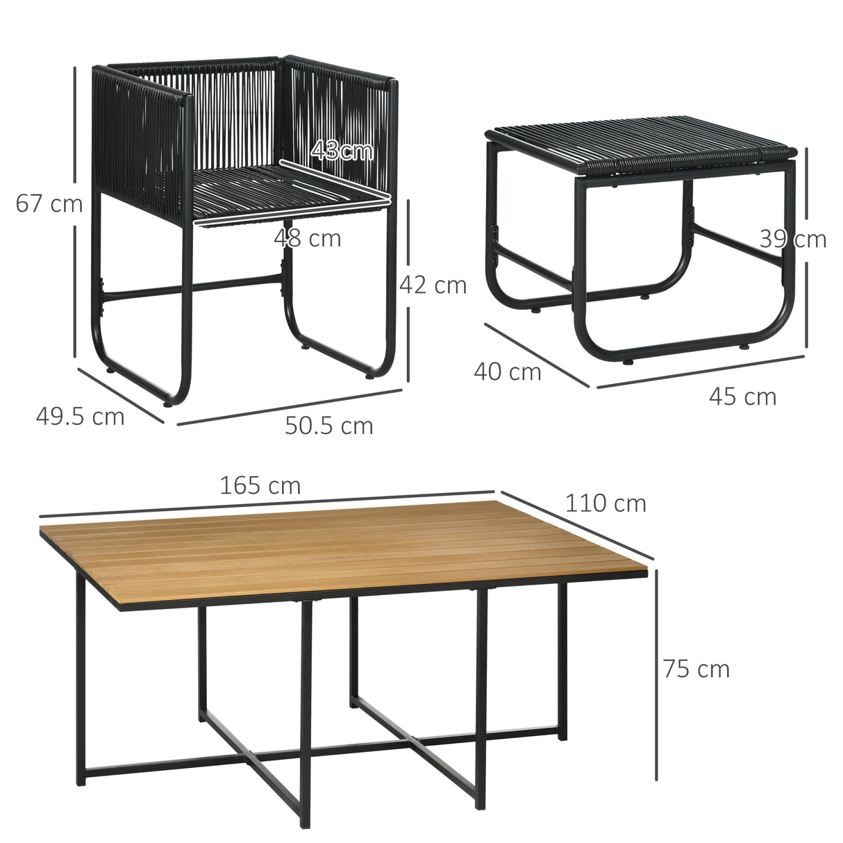 Poly Rattan Cube 10 Seater Garden Dining Set With Rectangular Table - Velmora