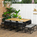 Poly Rattan Cube 10 Seater Garden Dining Set With Rectangular Table - Velmora