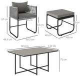 Poly Rattan Cube 10 Seater Garden Dining Set With Rectangular Table - Velmora