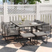 Poly Rattan Cube 10 Seater Garden Dining Set With Rectangular Table - Velmora