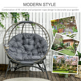 Poly Rattan Folding Egg Chair With Cushion And Bottle Holder Bag - Velmora