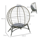 Poly Rattan Folding Egg Chair With Cushion And Bottle Holder Bag - Velmora