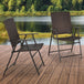 Poly Rattan Folding Garden Armchairs in Set of 2 - Velmora