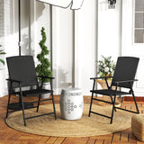 Poly Rattan Folding Garden Armchairs in Set of 2 - Velmora