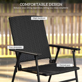 Poly Rattan Folding Garden Armchairs in Set of 2 - Velmora