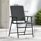 Poly Rattan Folding Garden Armchairs in Set of 2 - Velmora