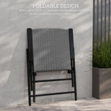 Poly Rattan Folding Garden Armchairs in Set of 2 - Velmora
