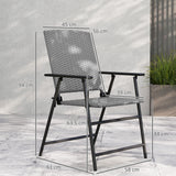 Poly Rattan Folding Garden Armchairs in Set of 2 - Velmora