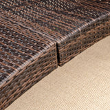 Poly Rattan Folding Garden Sun Lounger With Soft Padded Cushion - Velmora