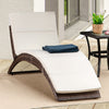Poly Rattan Folding Garden Sun Lounger With Soft Padded Cushion - Velmora