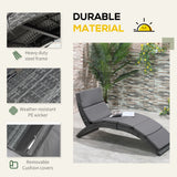 Poly Rattan Folding Garden Sun Lounger With Soft Padded Cushion - Velmora