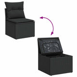 Poly Rattan Garden 2 Seater Sofa With Cushions And Storage - Vantage Home