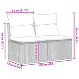 Poly Rattan Garden 2 Seater Sofa With Cushions And Storage - Vantage Home