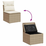 Poly Rattan Garden 2 Seater Sofa With Cushions And Storage - Vantage Home