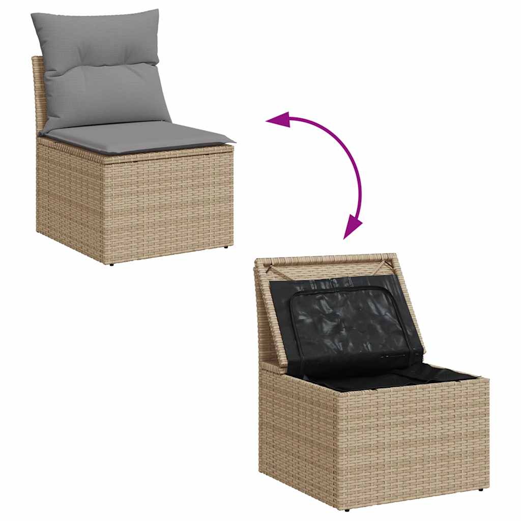 Poly Rattan Garden 2 Seater Sofa With Cushions And Storage - Vantage Home