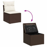 Poly Rattan Garden 2 Seater Sofa With Cushions And Storage - Vantage Home