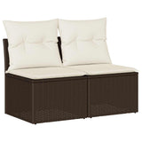Poly Rattan Garden 2 Seater Sofa With Cushions And Storage - Vantage Home