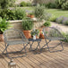 Poly Rattan Garden Bistro Set With 2 Folding Chairs - Velmora
