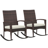 Poly Rattan Garden Rocking Armchair in Set of 2 - Velmora