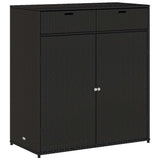 Poly Rattan Garden Storage Cabinet 105cm Wide With 2 Doors 2 Drawers - Vantage Home