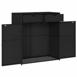 Poly Rattan Garden Storage Cabinet 105cm Wide With 2 Doors 2 Drawers - Vantage Home