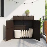 Poly Rattan Garden Storage Cabinet 105cm Wide With 2 Doors 2 Drawers - Vantage Home