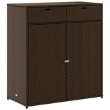 Poly Rattan Garden Storage Cabinet 105cm Wide With 2 Doors 2 Drawers - Vantage Home