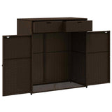 Poly Rattan Garden Storage Cabinet 105cm Wide With 2 Doors 2 Drawers - Vantage Home