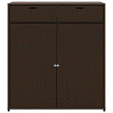 Poly Rattan Garden Storage Cabinet 105cm Wide With 2 Doors 2 Drawers - Vantage Home