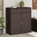 Poly Rattan Garden Storage Cabinet 105cm Wide With 2 Doors 2 Drawers - Vantage Home