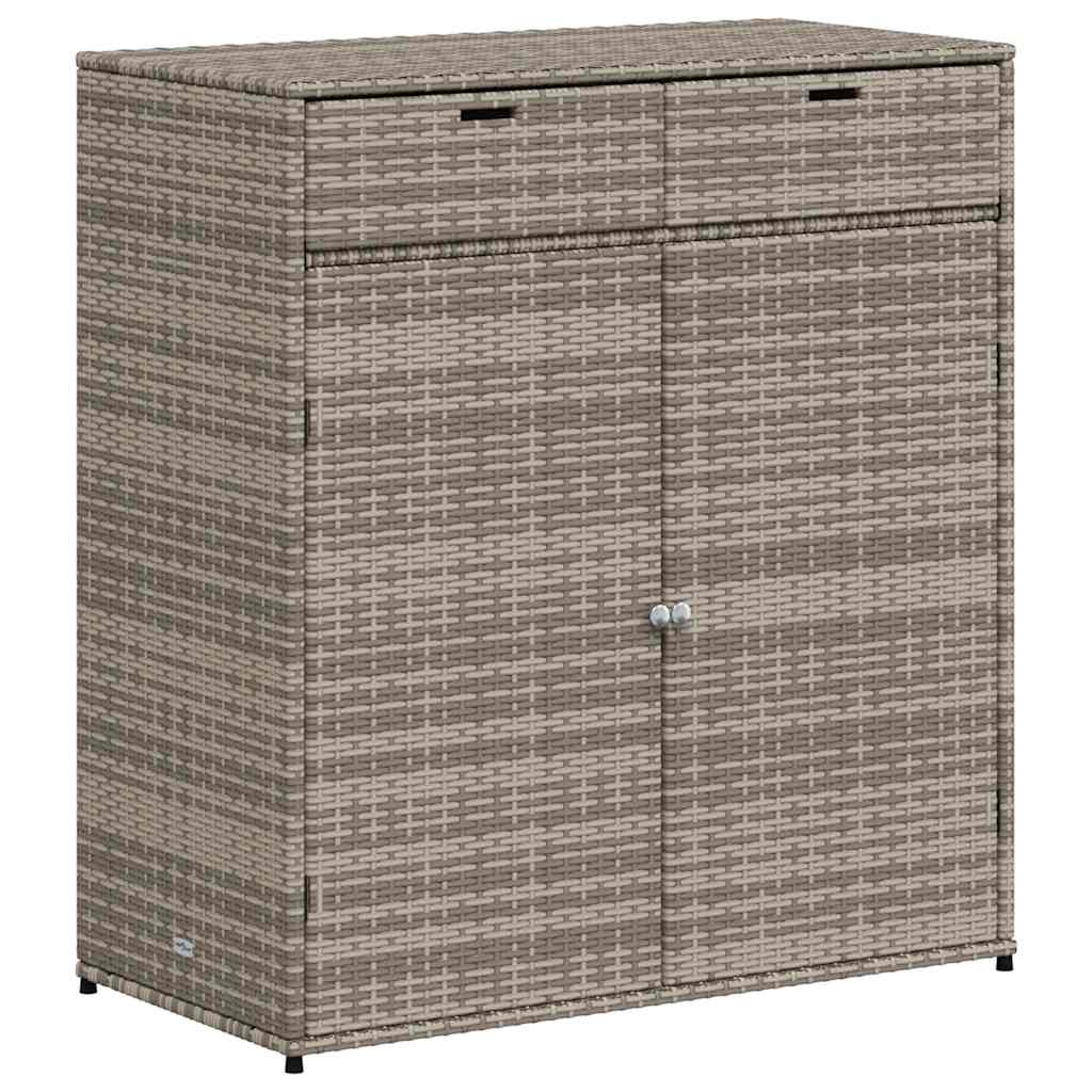 Poly Rattan Garden Storage Cabinet 105cm Wide With 2 Doors 2 Drawers - Vantage Home