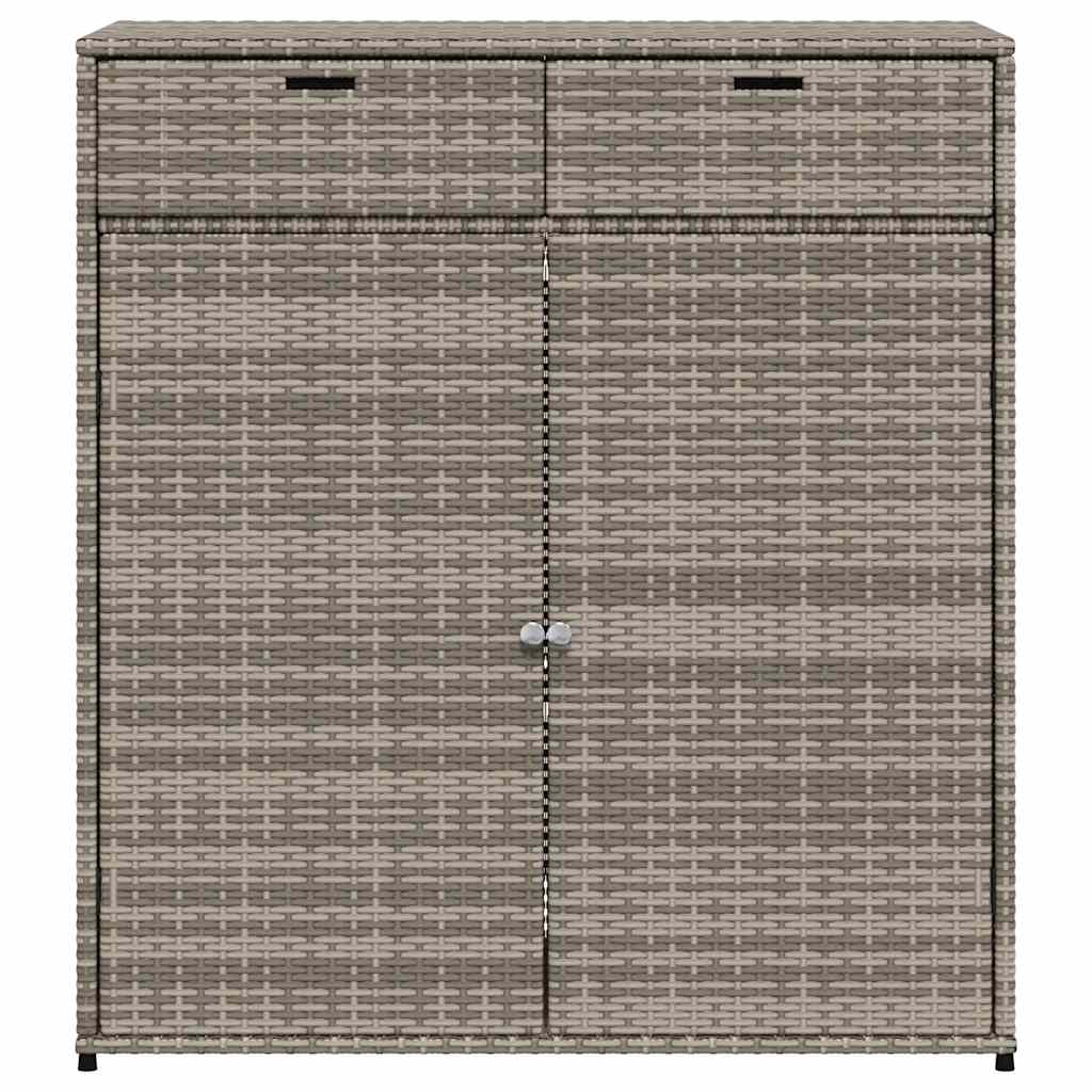 Poly Rattan Garden Storage Cabinet 105cm Wide With 2 Doors 2 Drawers - Vantage Home
